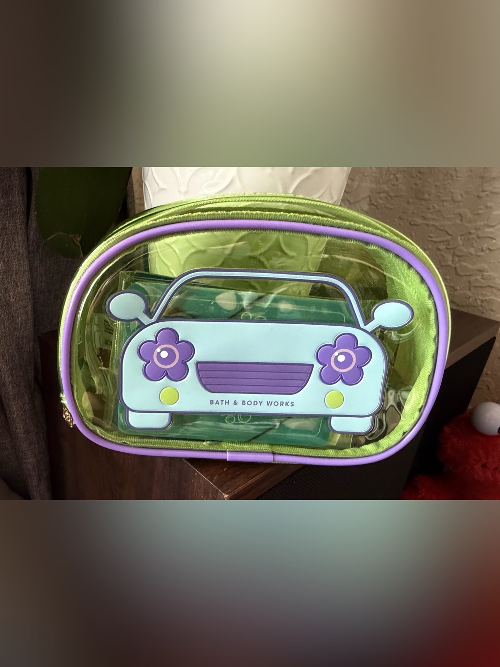 Bath & Body Works Lime and Lavender Clear Car Cosmetic Pouch